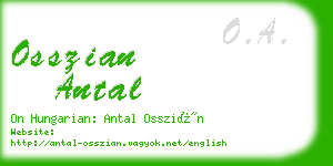 osszian antal business card